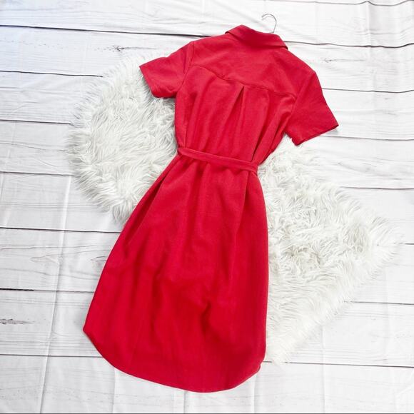 Rachel Parcell Women's Everyday Woven Button‎ Up Red Shirtdress Size Small - Picture 4 of 5